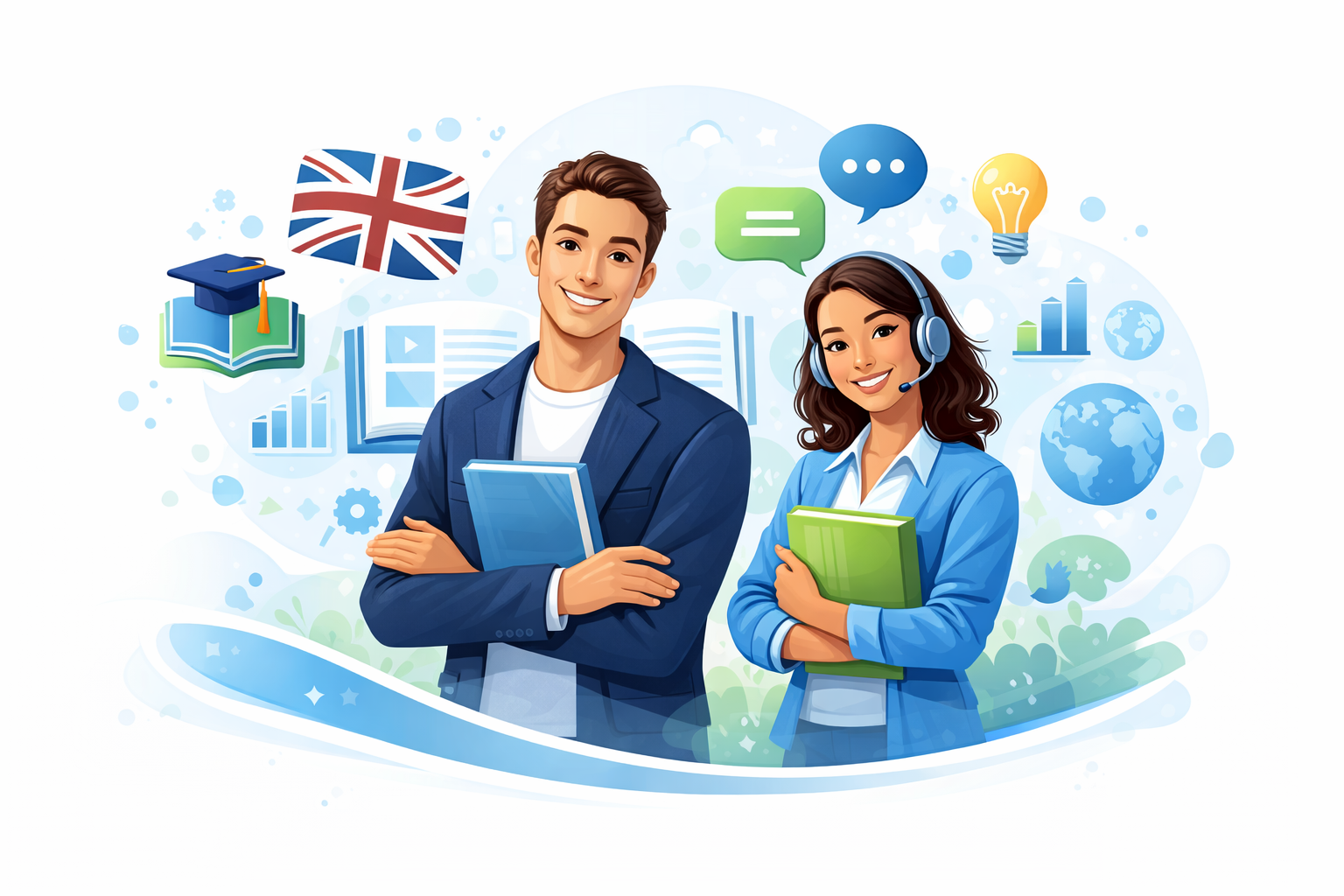 Profesora enseñando inglés